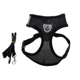 Fashionable High-end Multi-color Dog Harness (Option: Black-S)