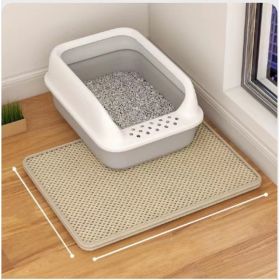 Cat Litter Mat Double Layer Filter Anti-bring Out (Option: Beige-40x50)