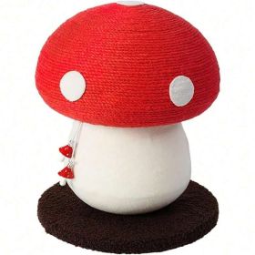 Mushroom Cat Scratching Post Unique Design, Sisal Wrapped, Ideal For Medium And Small Cats, No Assembly Required Cat Stuff Cat Tree Tower Cat Toys (Option: RED HSMPJ600003)