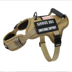 USLOCAL Tactical Service Dog Harness With Control Handle No Pulling Adjustable Reflective Pet Vest Harness Easy Walking Training (Option: Linen-L)