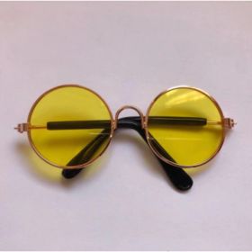 Pet Cat Glasses Cat Sunglasses (Option: Gold yellow-M)
