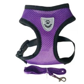 Fashionable High-end Multi-color Dog Harness (Option: Purple-L)
