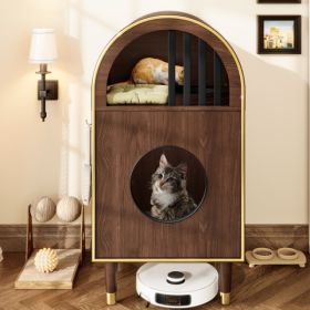 Cat Litter Box Enclosure , 2-in-1 Condo Cat Bed, Cat Shelter Furniture With Two-Level Cozy Haven For 2 Cats, Cute Kitty Condo For Sleeping, Luxury Cat (Option: MDF)