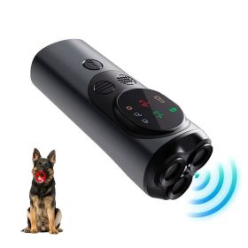 Dog Barking Control Training Devices Deterrent with LED Flashlight (Color: black, Type: Style C)