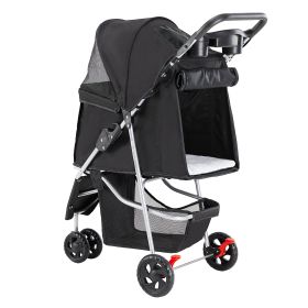 Cat And Dog Pet Cart (Color: black)