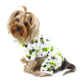 appPlayful Dinosaur Flannel Pajamas (Color: White, size: M)